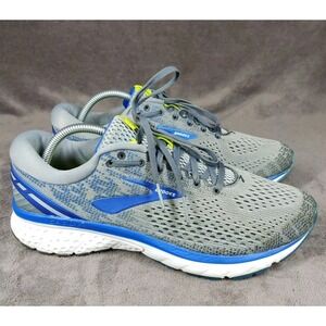 Brooks Mens Ghost 11 1102882E006 Gray Blue Running Shoes  Size 10 2E Wide